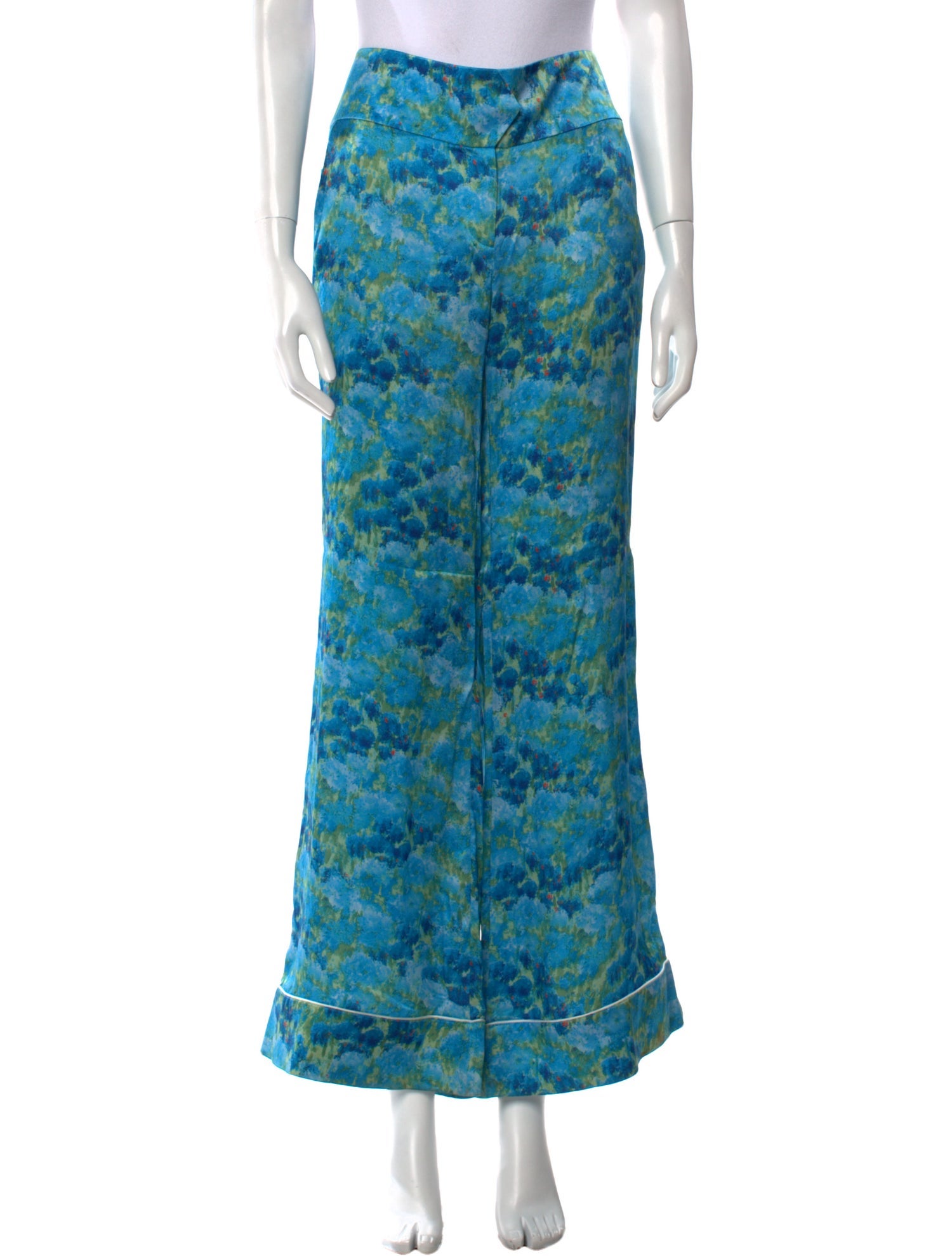 Marina Moscone Silk Wide Leg Pants