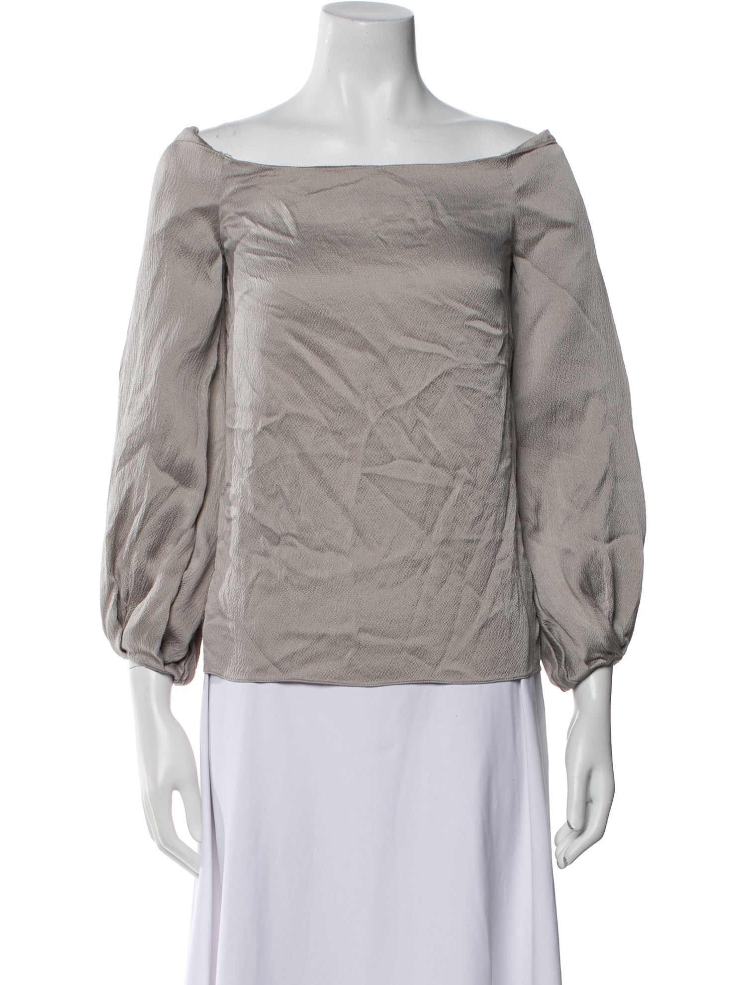 Marina Moscone Off-The-Shoulder Three-Quarter Sleeve Blouse