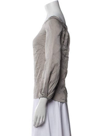 Marina Moscone Off-The-Shoulder Three-Quarter Sleeve Blouse