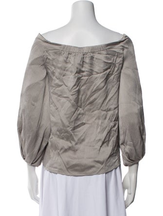 Marina Moscone Off-The-Shoulder Three-Quarter Sleeve Blouse