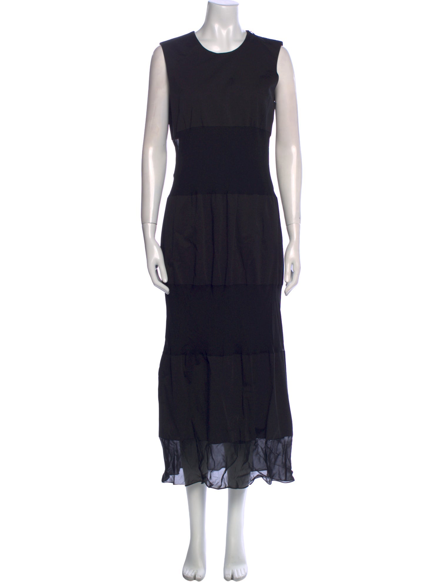 Marina Moscone Crew Neck Long Dress