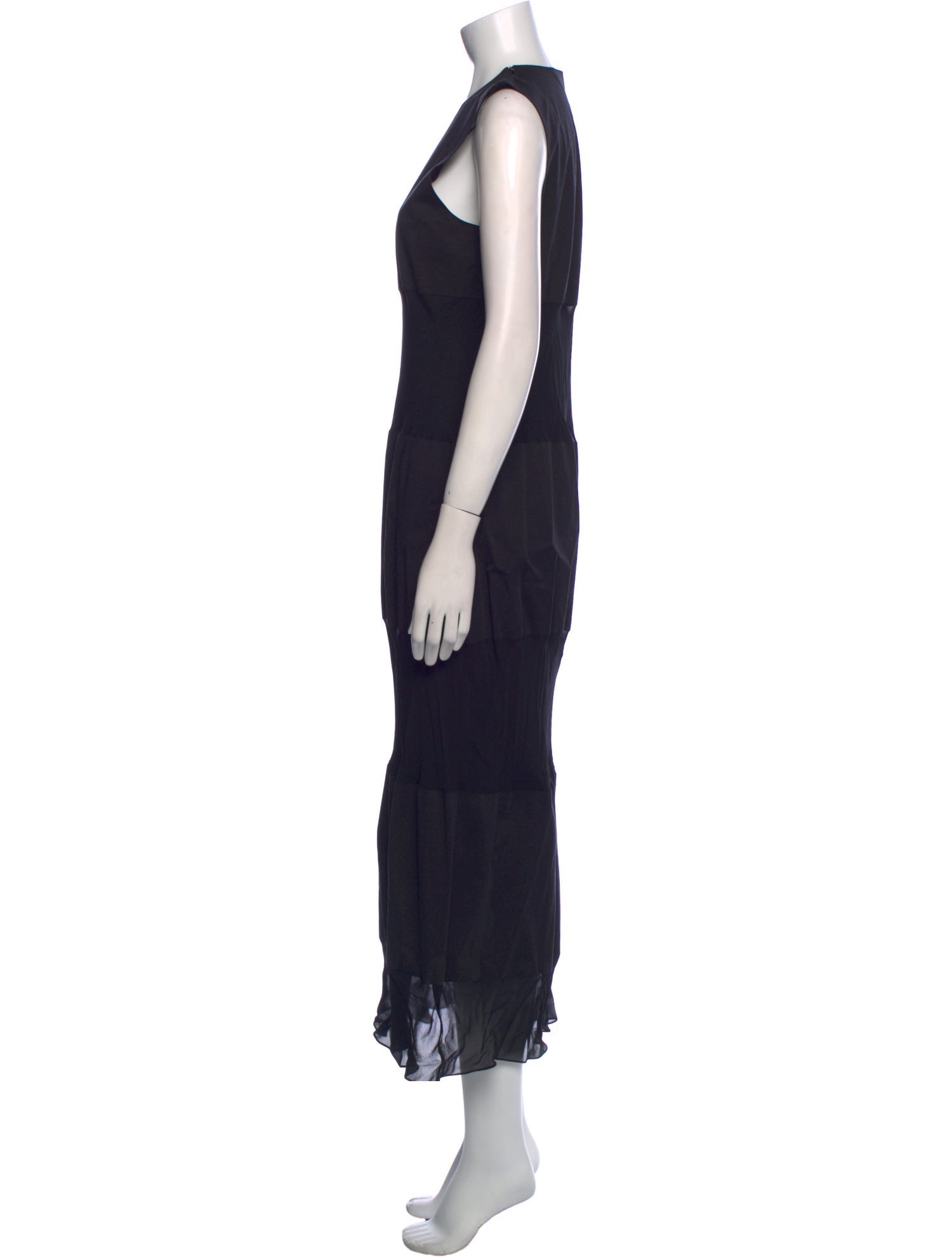 Marina Moscone Crew Neck Long Dress