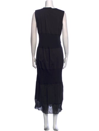 Marina Moscone Crew Neck Long Dress