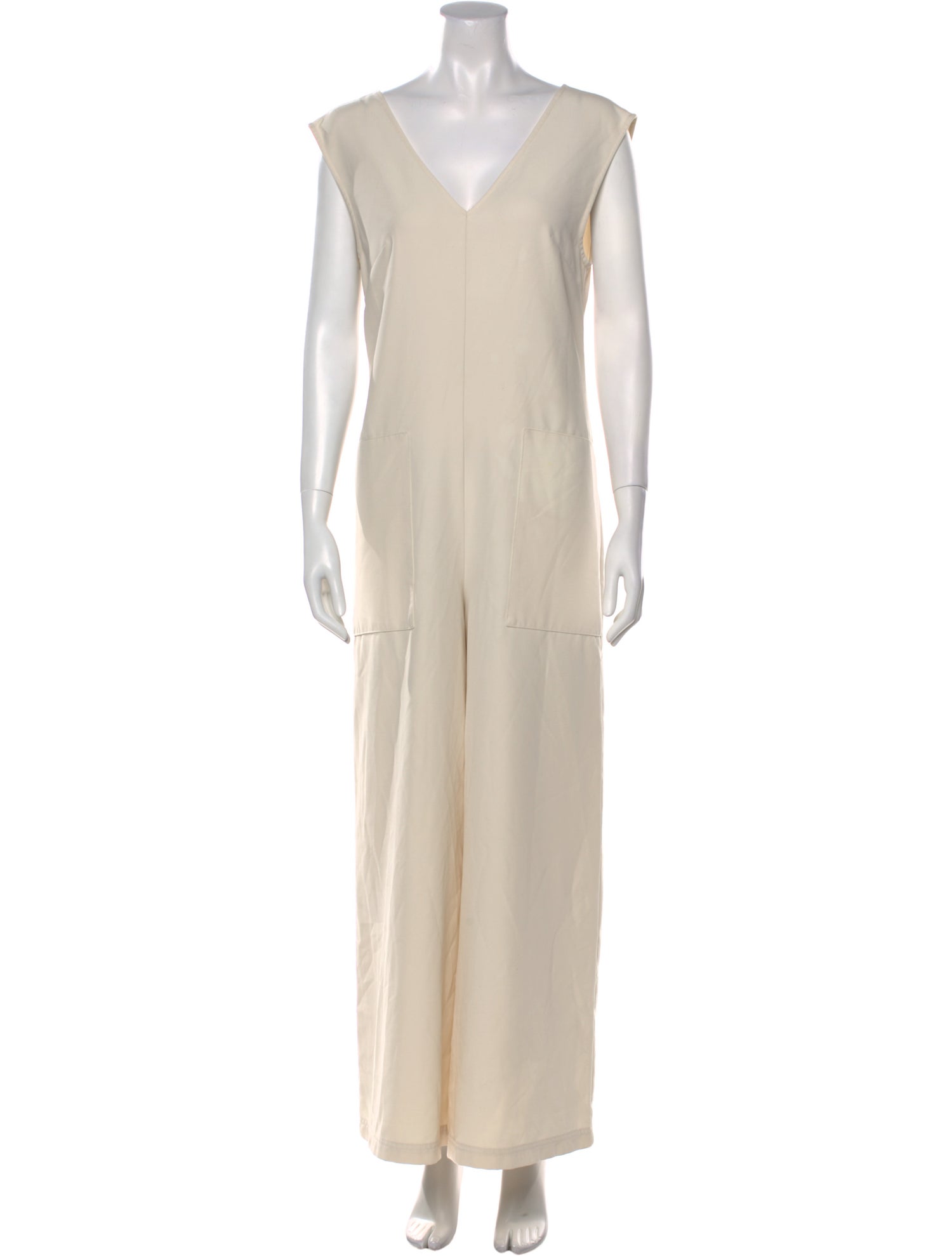 Marina Moscone Silk V-Neck Jumpsuit
