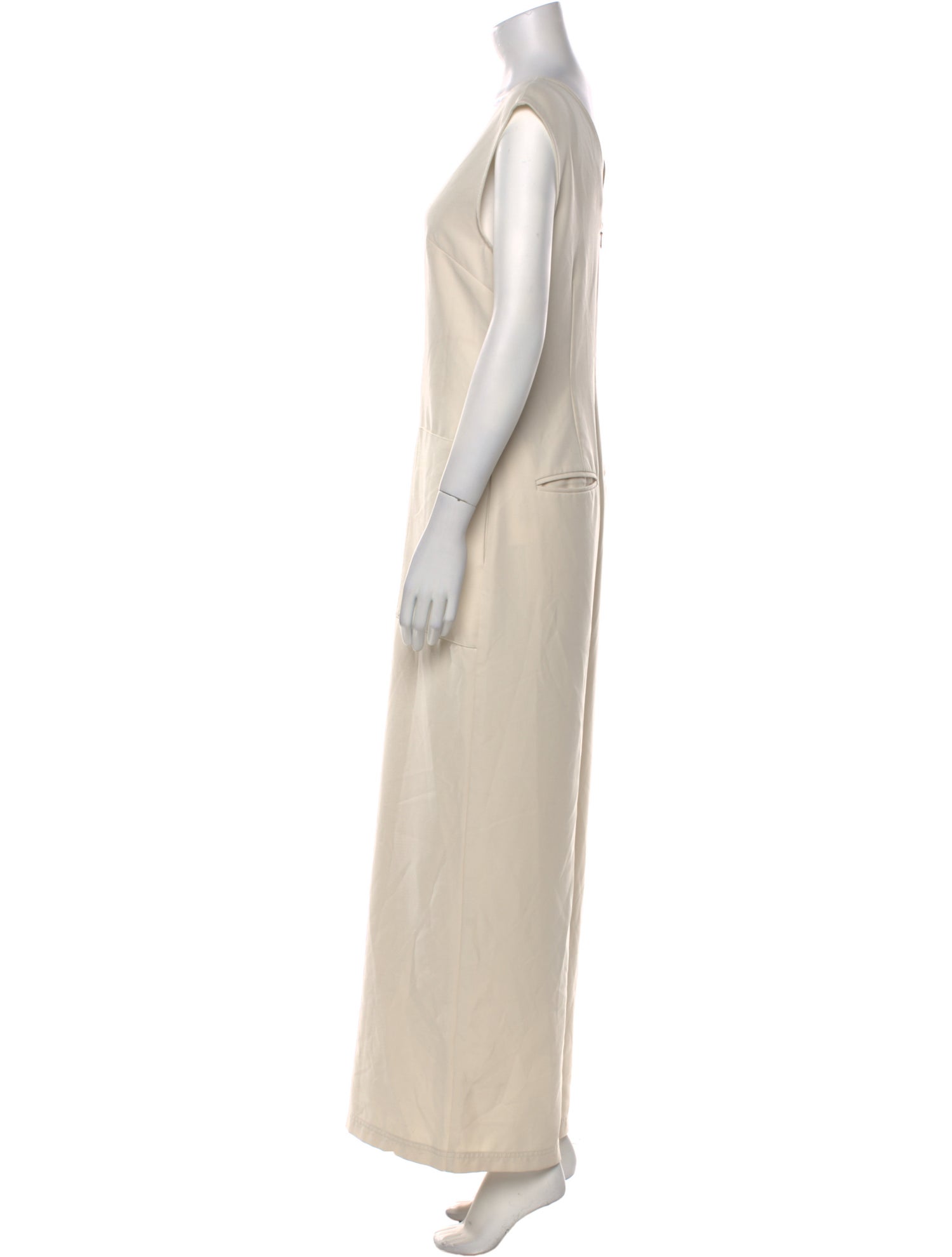 Marina Moscone Silk V-Neck Jumpsuit