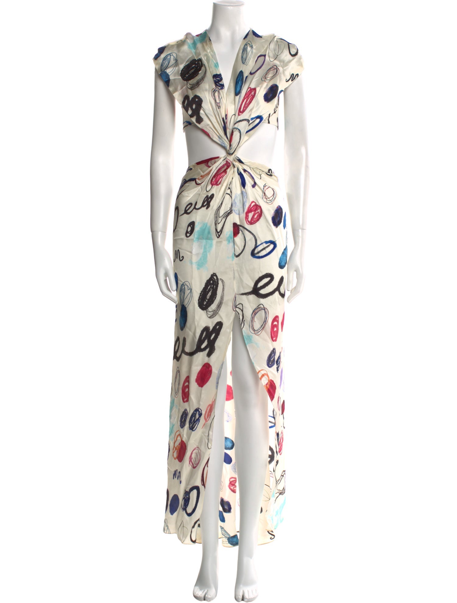 Marina Moscone Printed Long Dress