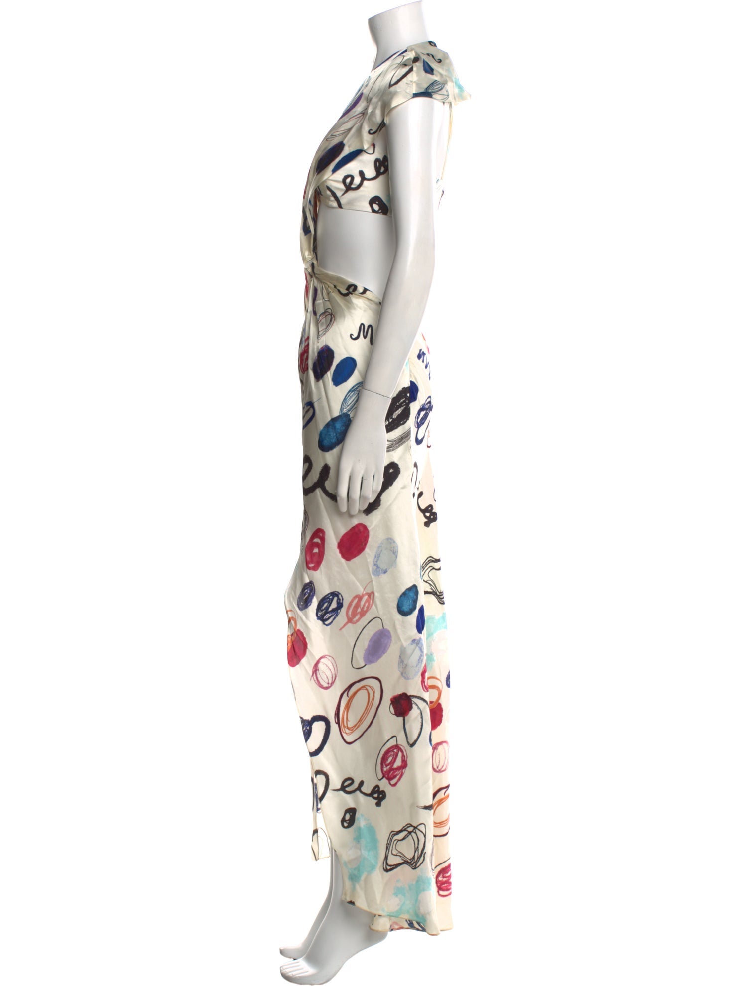 Marina Moscone Printed Long Dress