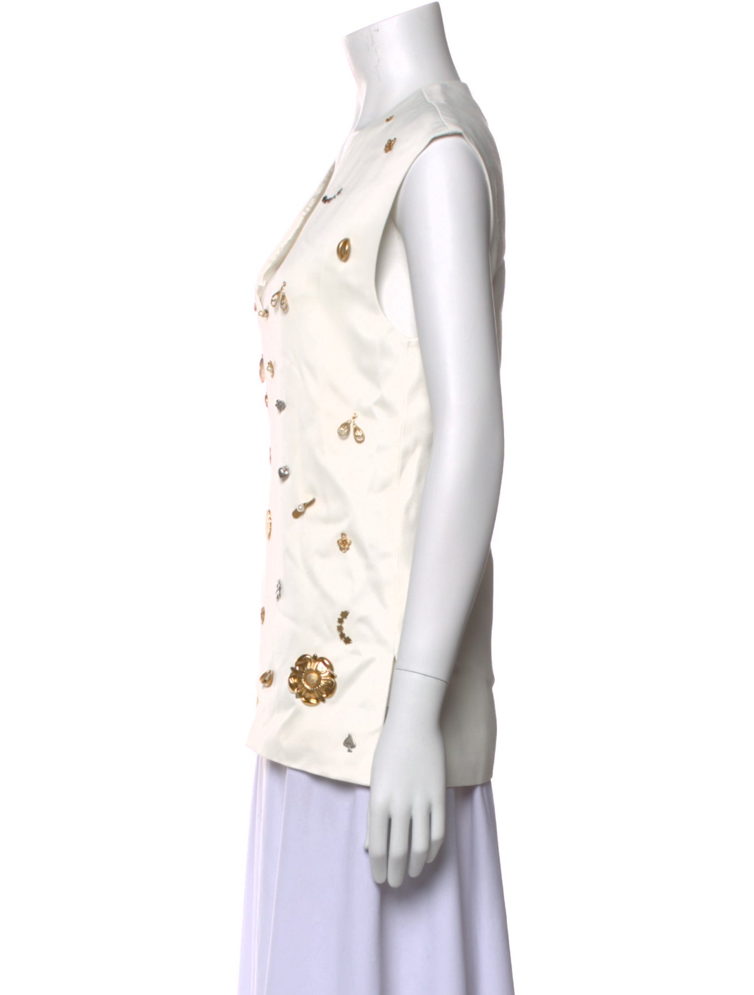 Marina Moscone Printed V-Neck Top