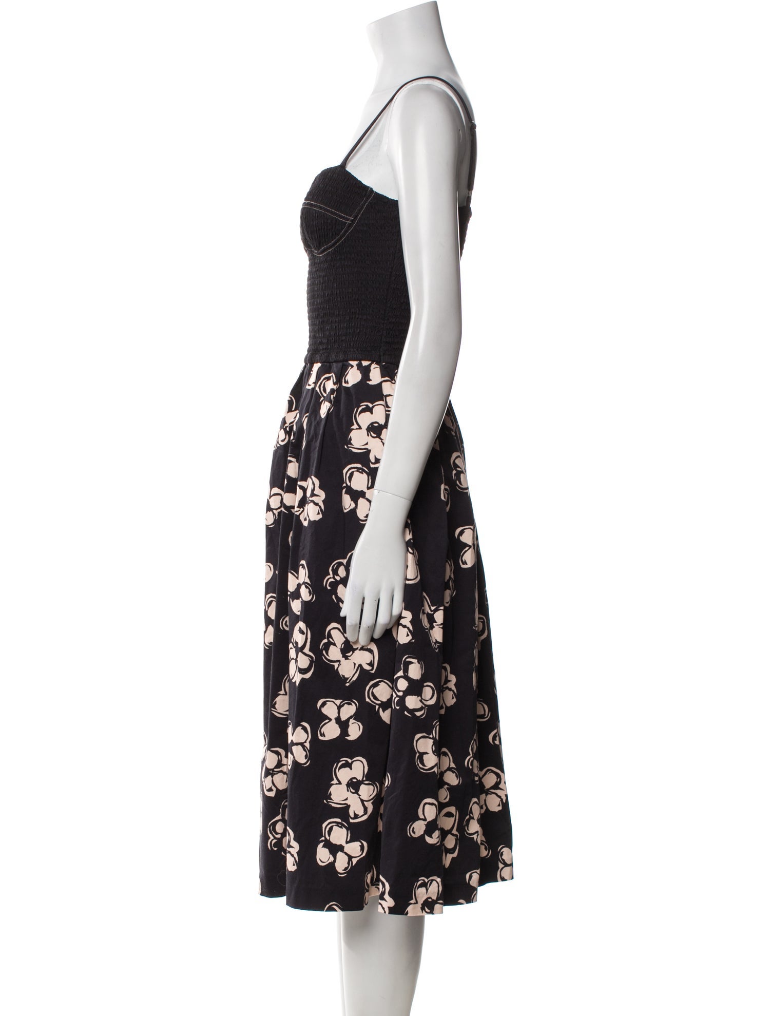 Marina Moscone Floral Print Midi Length Dress