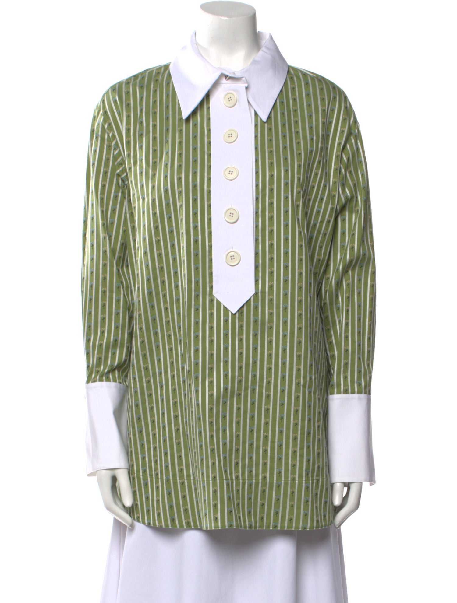 Marina Moscone Striped Long Sleeve Tunic