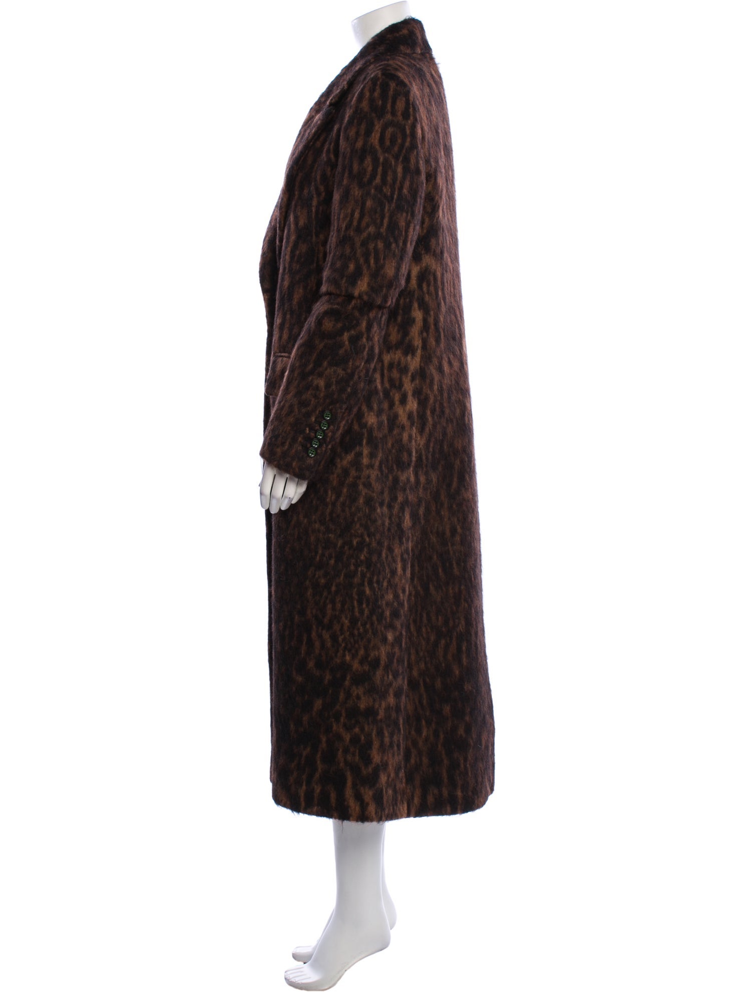 Marina Moscone Tuxedo Coat - Leopard Virgin Wool Faux Fur Coat