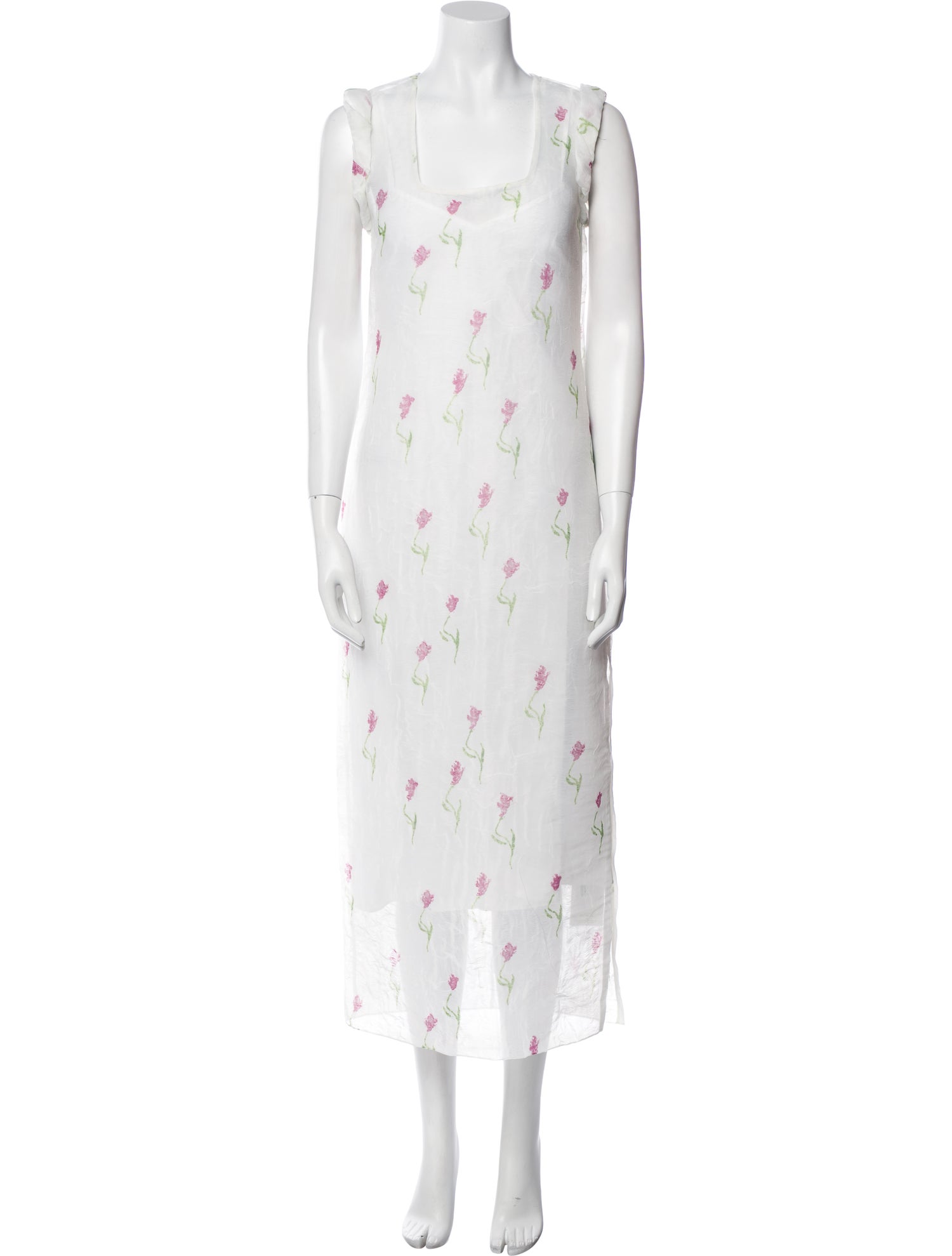 Marina Moscone Floral Print Long Dress