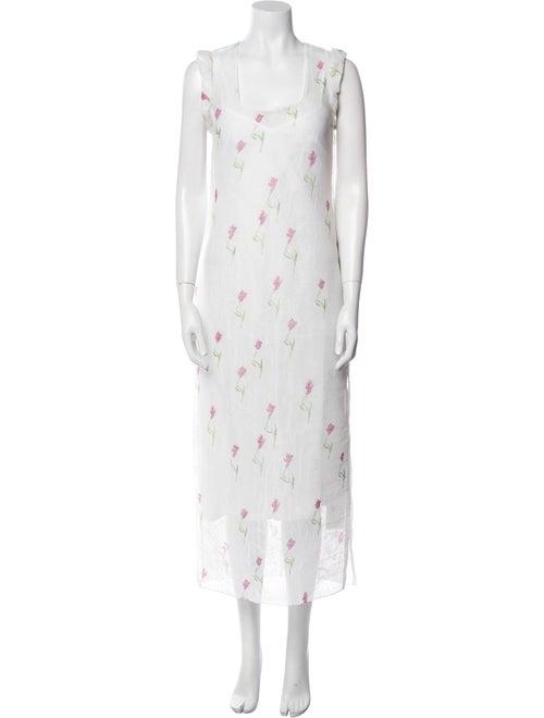 Marina Moscone Floral Print Long Dress