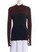 Marina Moscone Colorblock Pattern Mock Neck Sweater