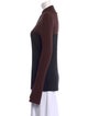 Marina Moscone Colorblock Pattern Mock Neck Sweater