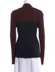 Marina Moscone Colorblock Pattern Mock Neck Sweater