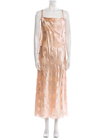 Marina Moscone Printed Long Dress