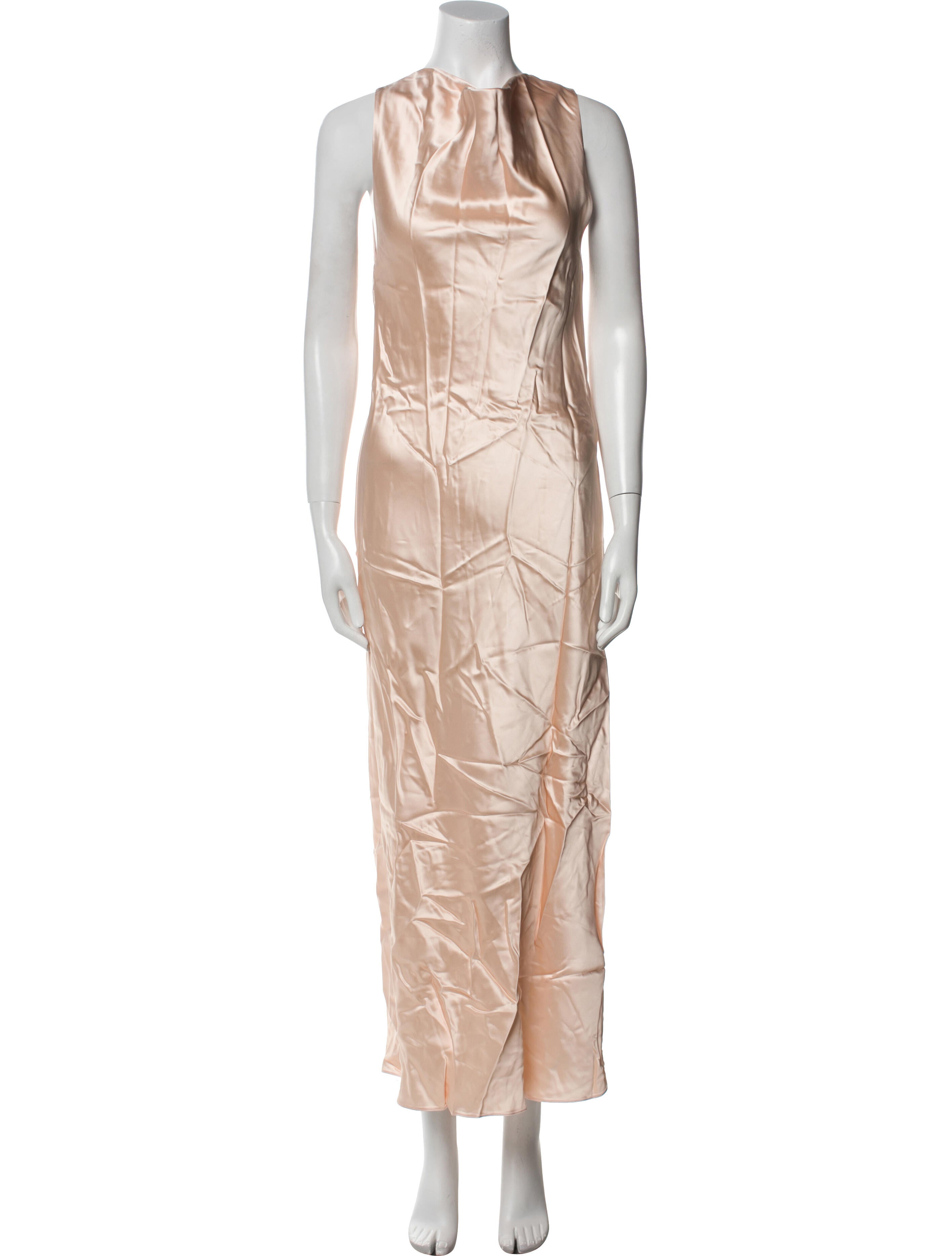 Marina Moscone Crew Neck Long Dress