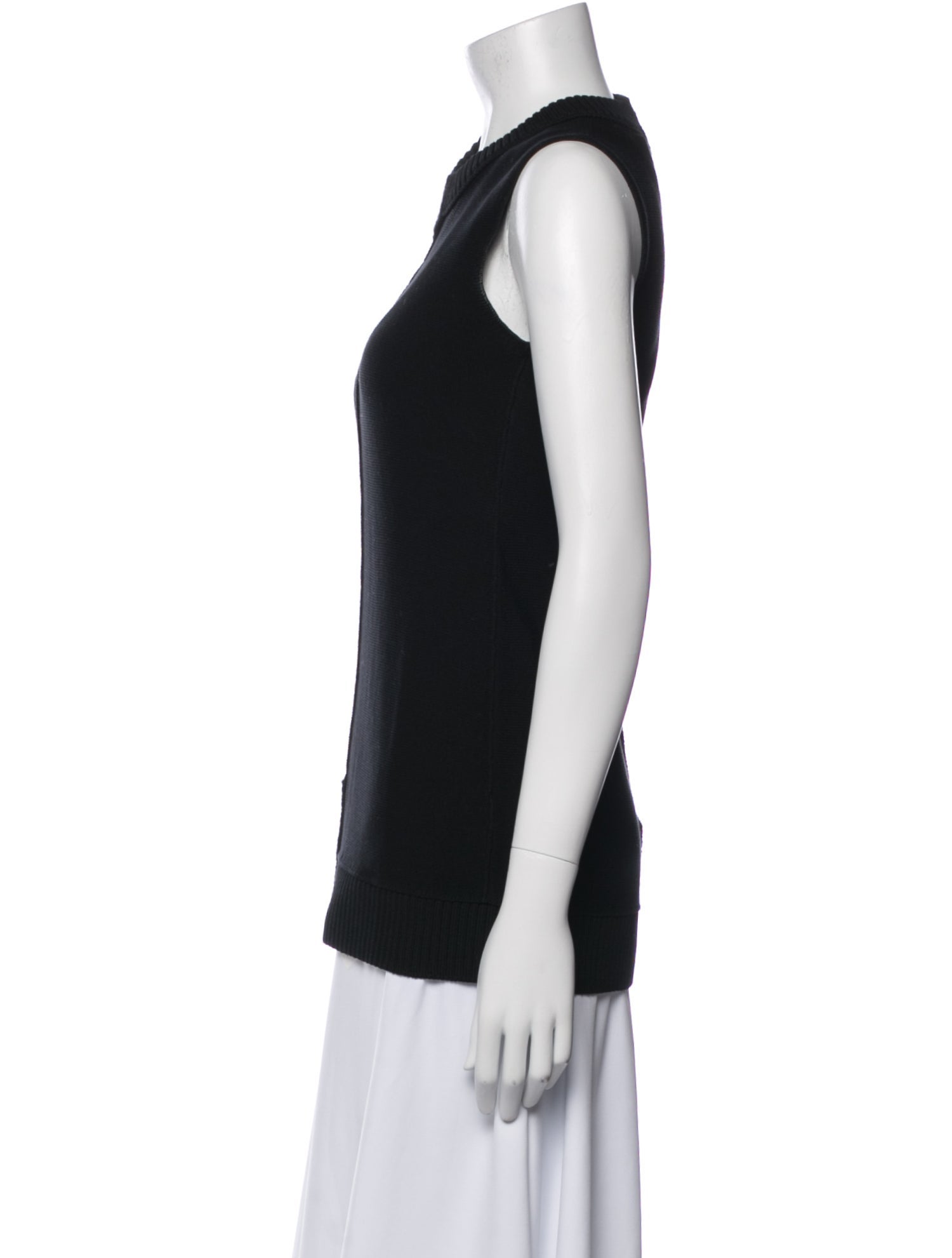 Marina Moscone Crew Neck Sleeveless Top