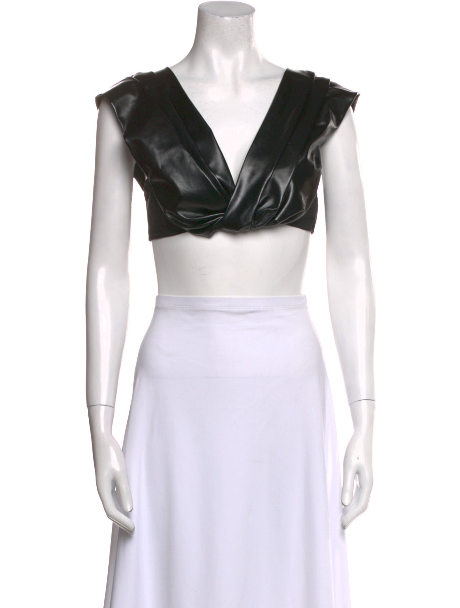 Marina Moscone V-Neck Short Sleeve Crop Top w/ Tags