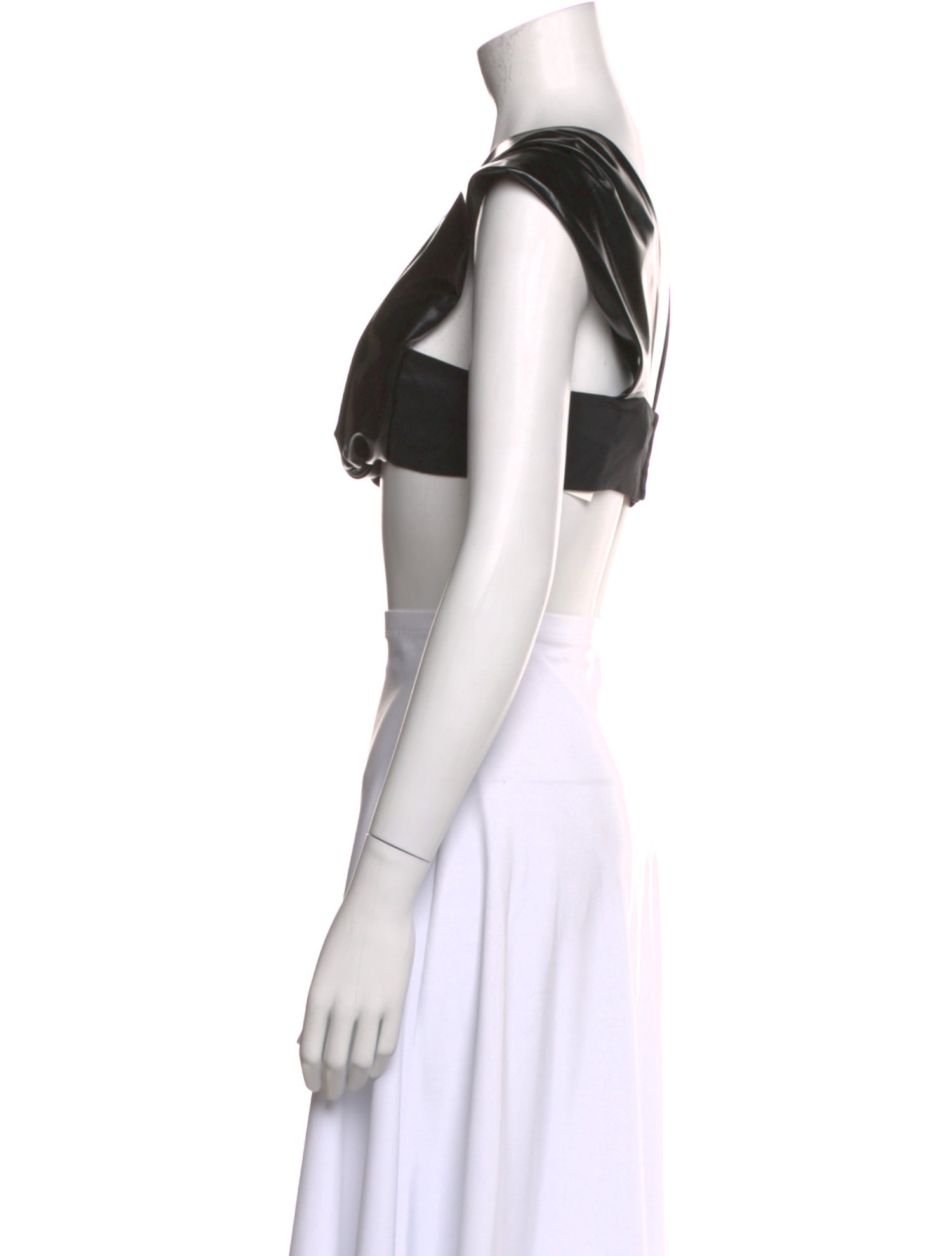 Marina Moscone V-Neck Short Sleeve Crop Top w/ Tags