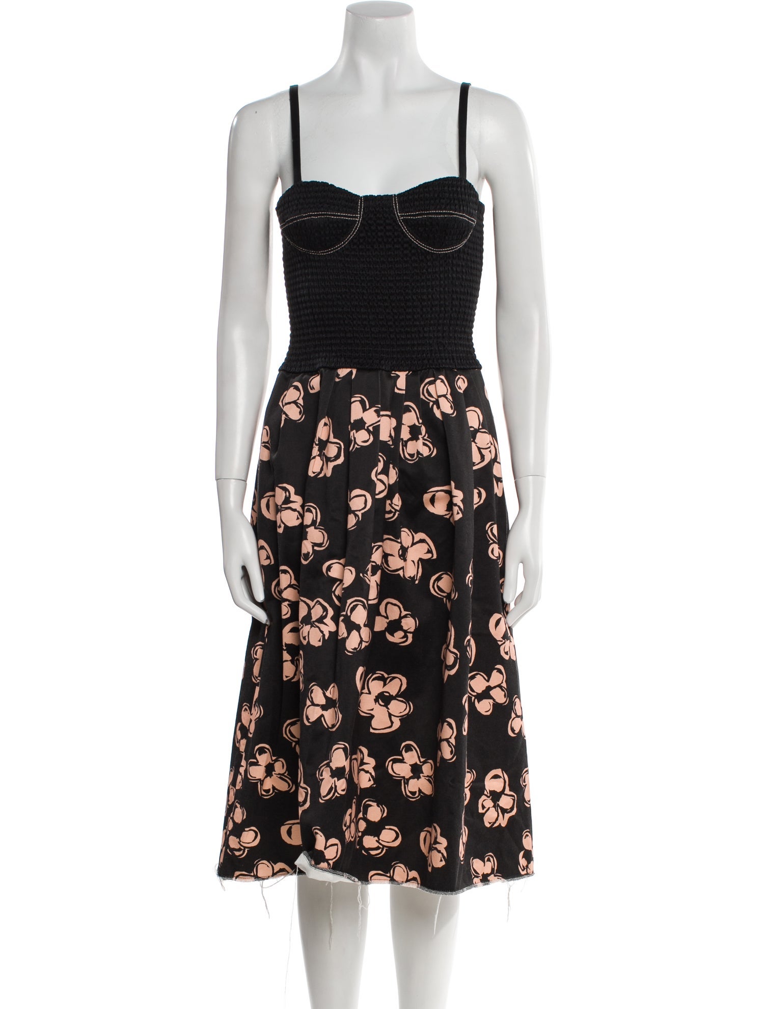 Marina Moscone Floral Print Midi Length Dress