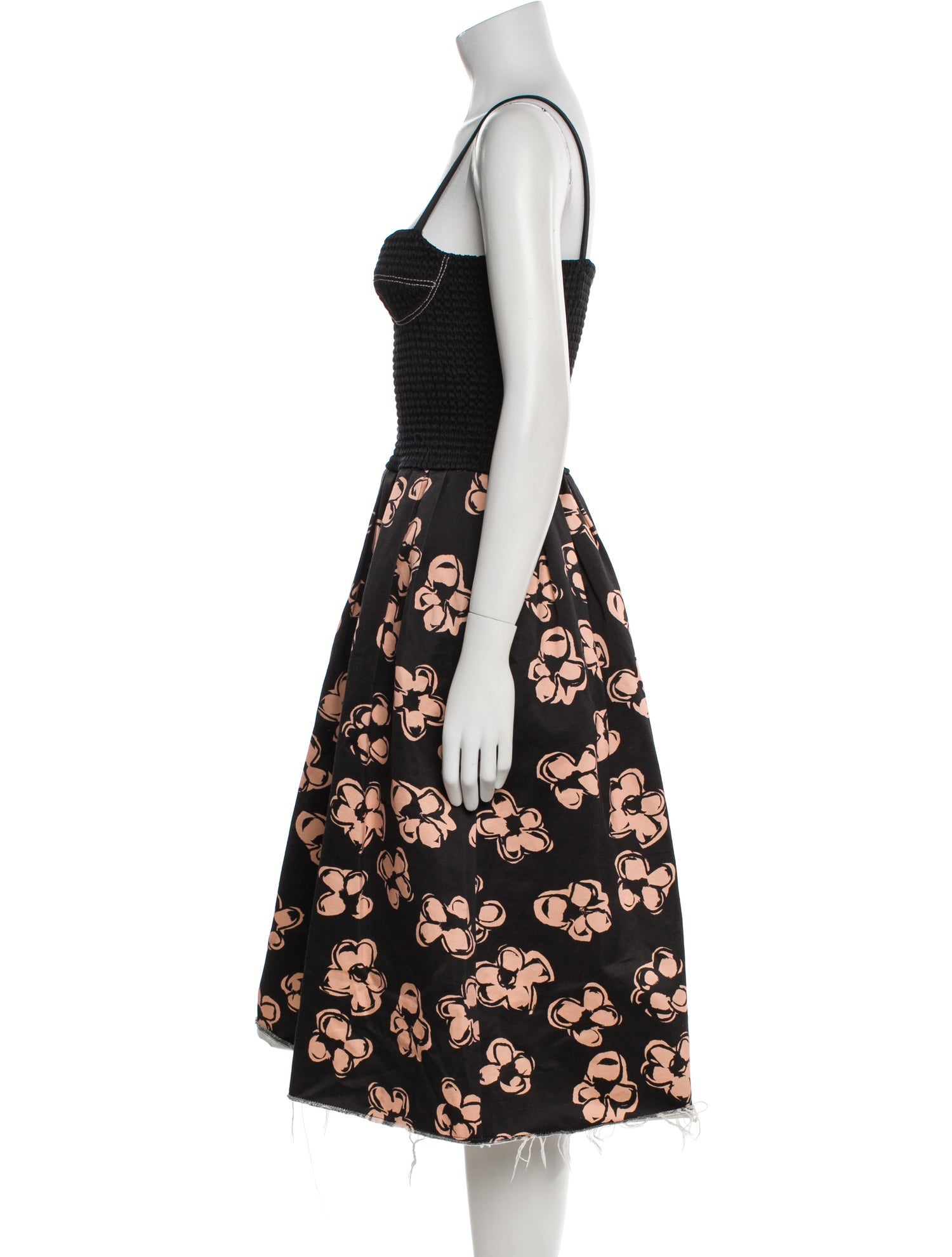 Marina Moscone Floral Print Midi Length Dress