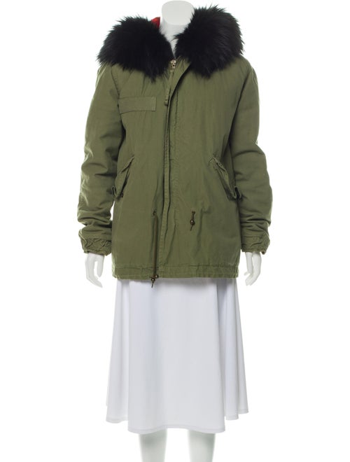 Mr & Mrs Italy Fur Trim Hooded Jacket Olive