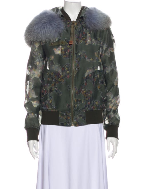 Mr & Mrs Italy Fur-Trimmed Hooded Jacket Printed B
