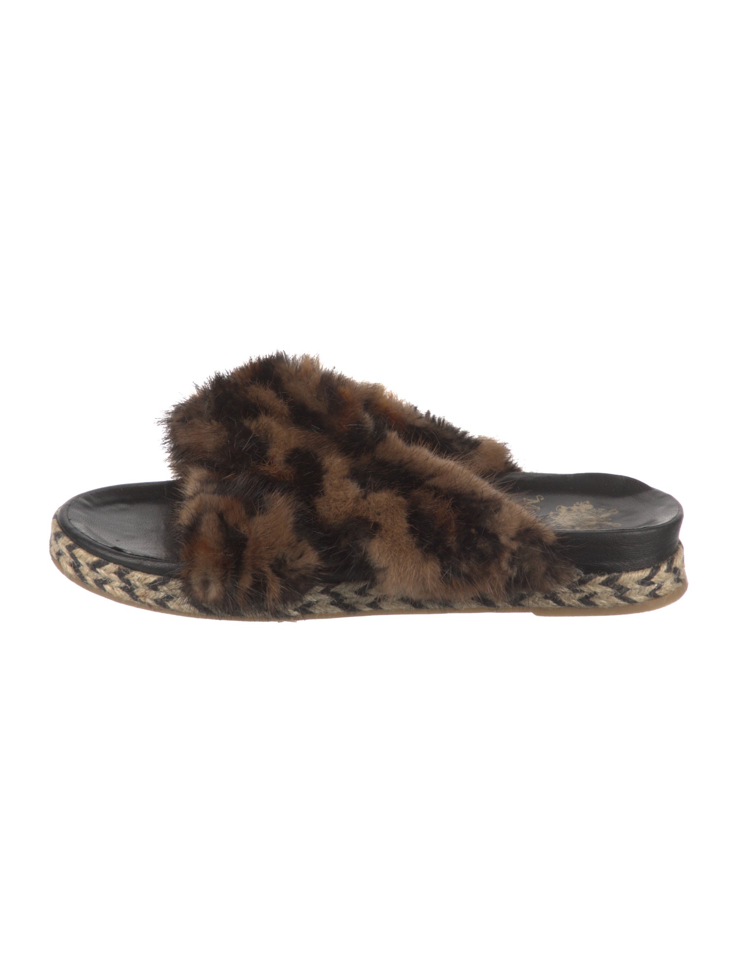 Mr & Mrs Italy Fur Animal Print Slides