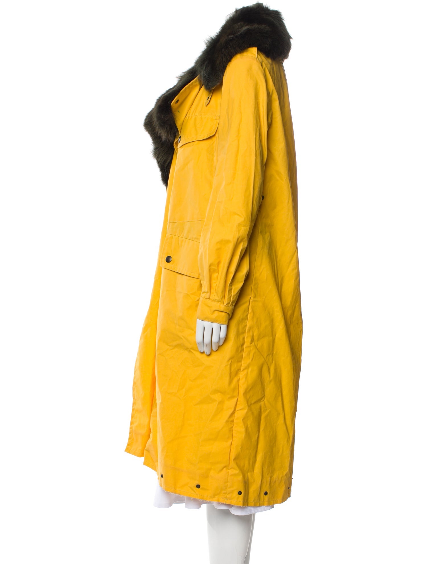 Mr & Mrs Italy Colorblock Pattern Fur Coat