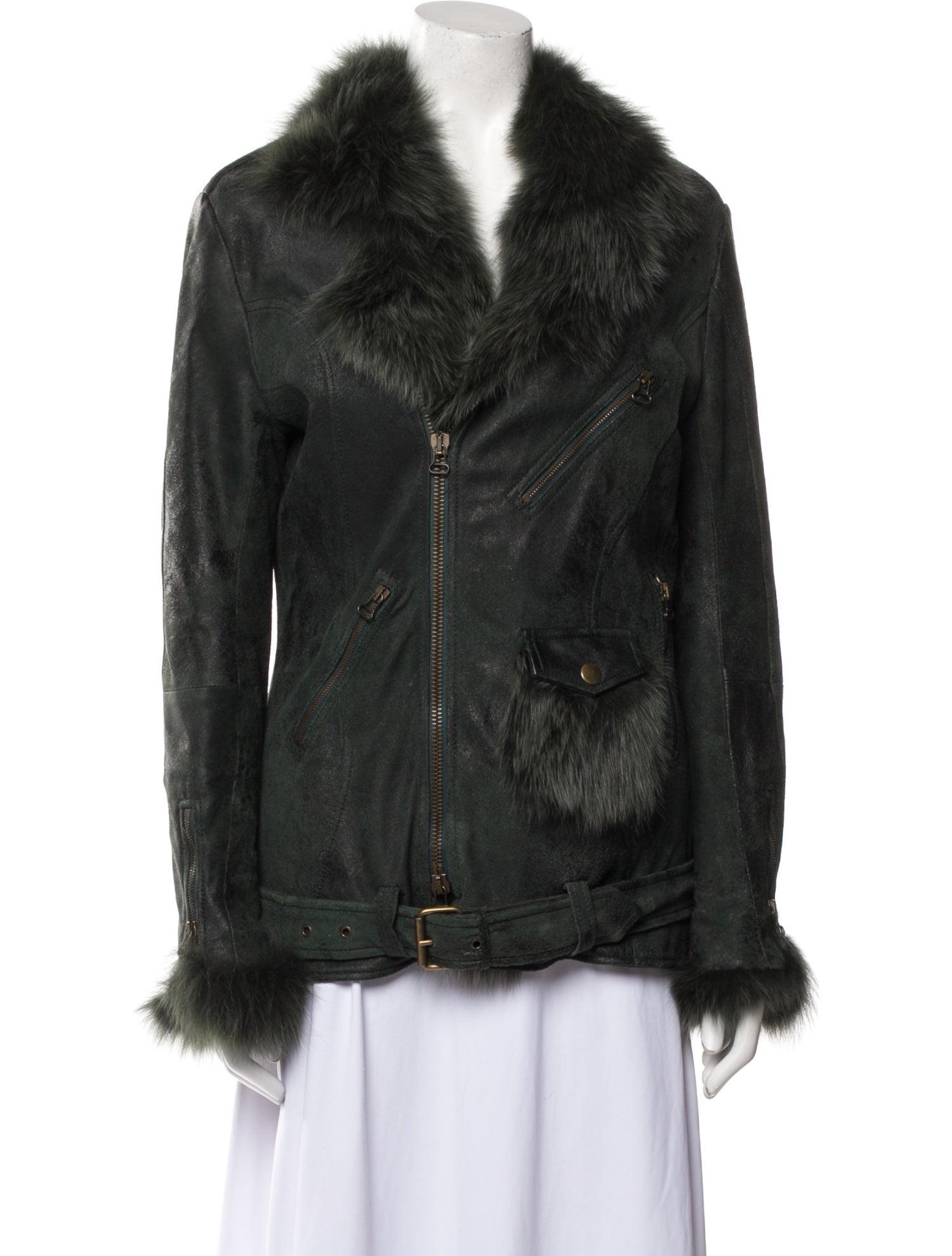 Mr & Mrs Italy Leather Faux Fur Jacket