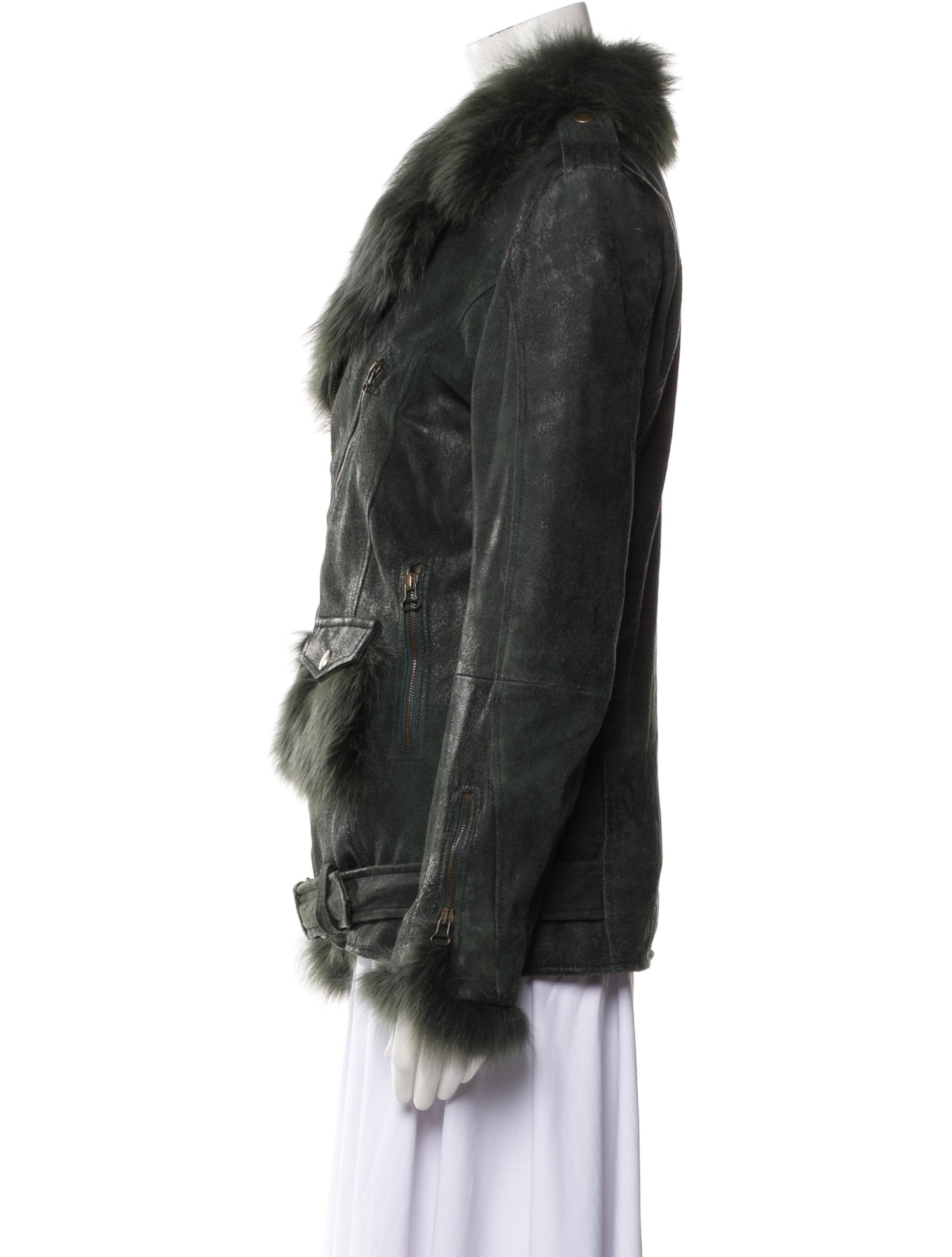 Mr & Mrs Italy Leather Faux Fur Jacket