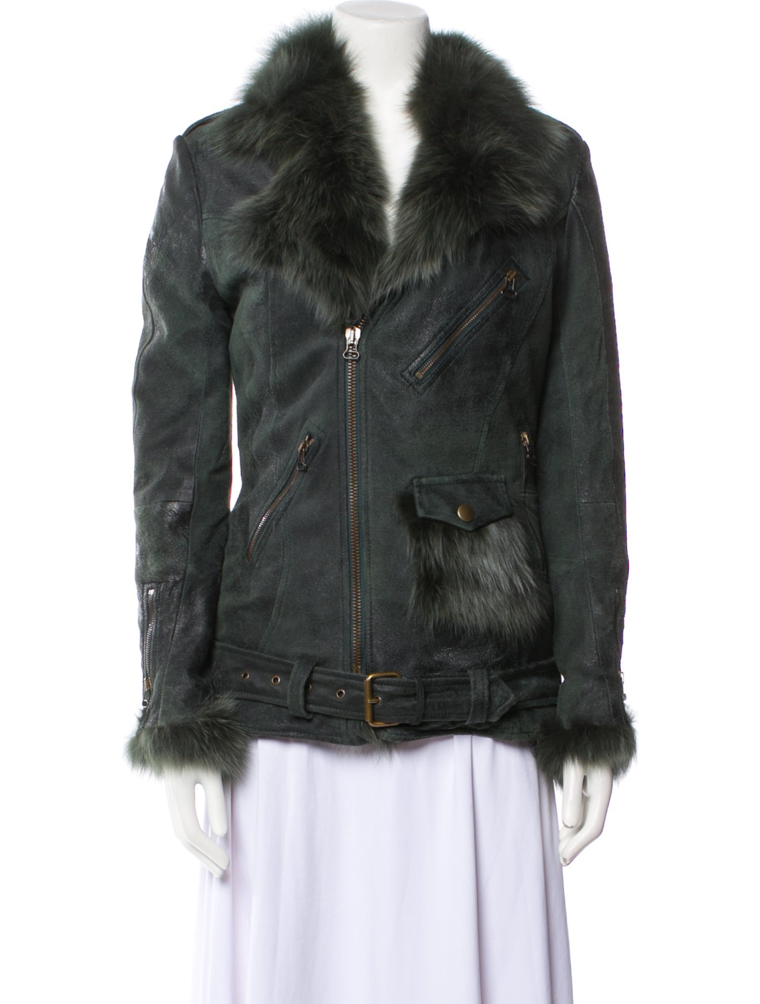 Mr & Mrs Italy Leather Faux Fur Jacket