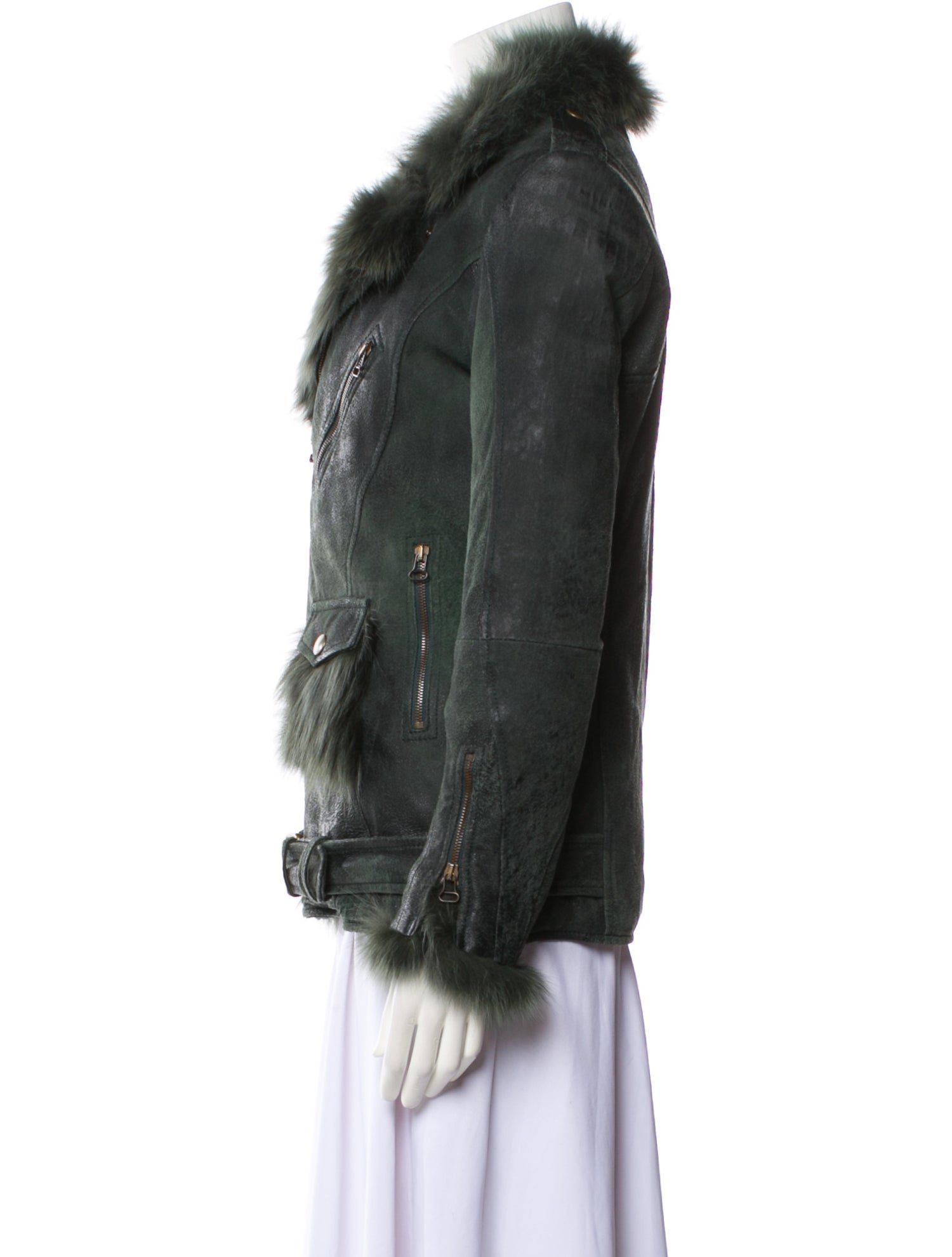 Mr & Mrs Italy Leather Faux Fur Jacket