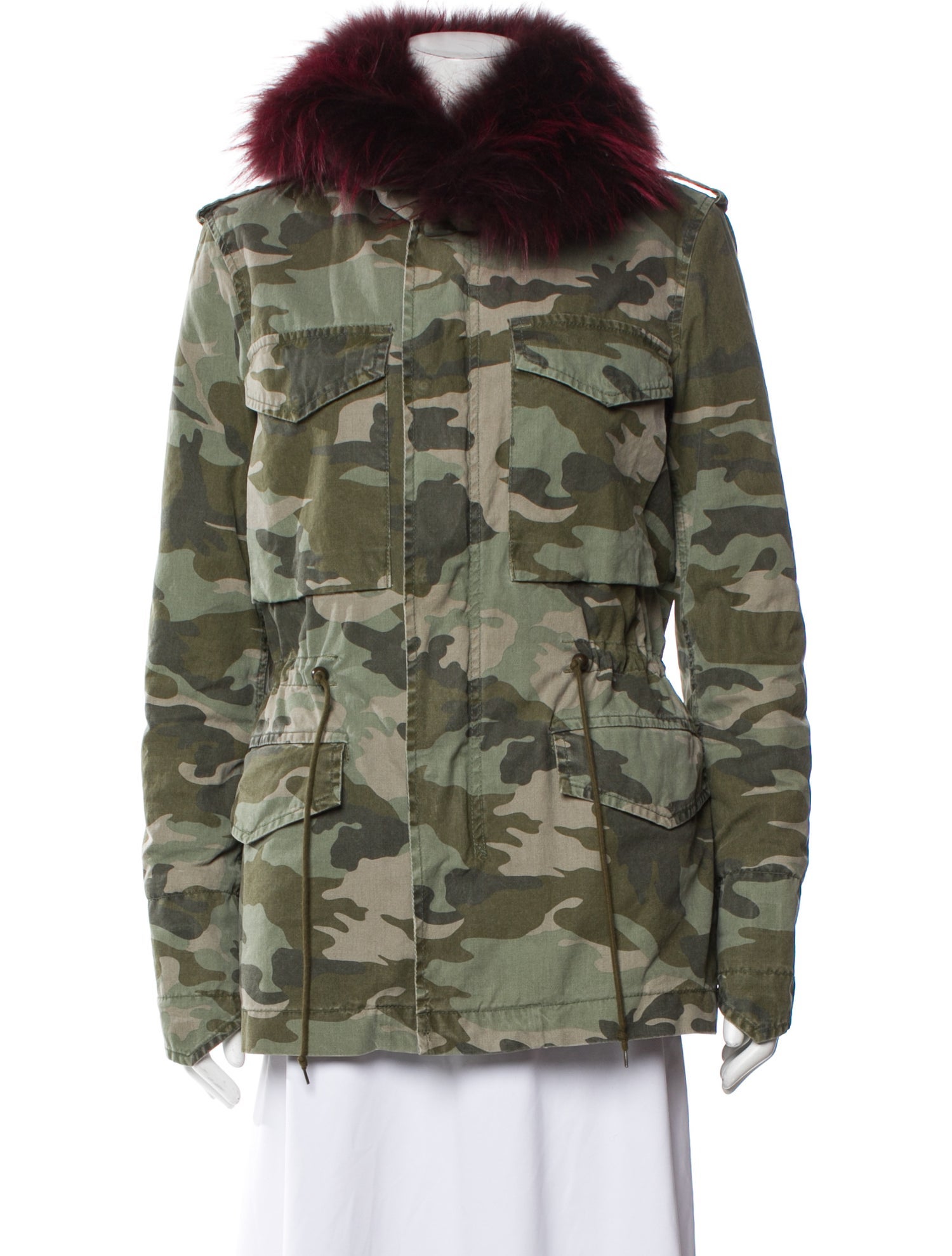 Mr & Mrs Italy Camouflage Print Fur Coat