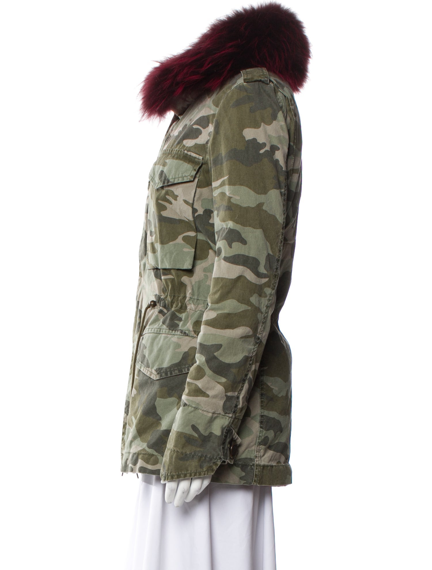 Mr & Mrs Italy Camouflage Print Fur Coat
