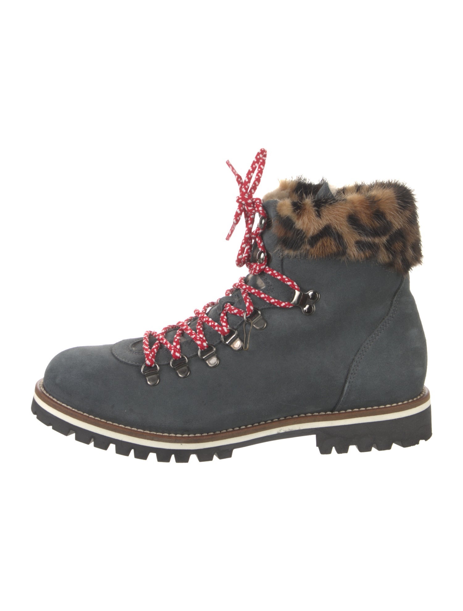 Mr & Mrs Italy Suede Colorblock Pattern Combat Boots