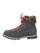Mr & Mrs Italy Suede Colorblock Pattern Combat Boots