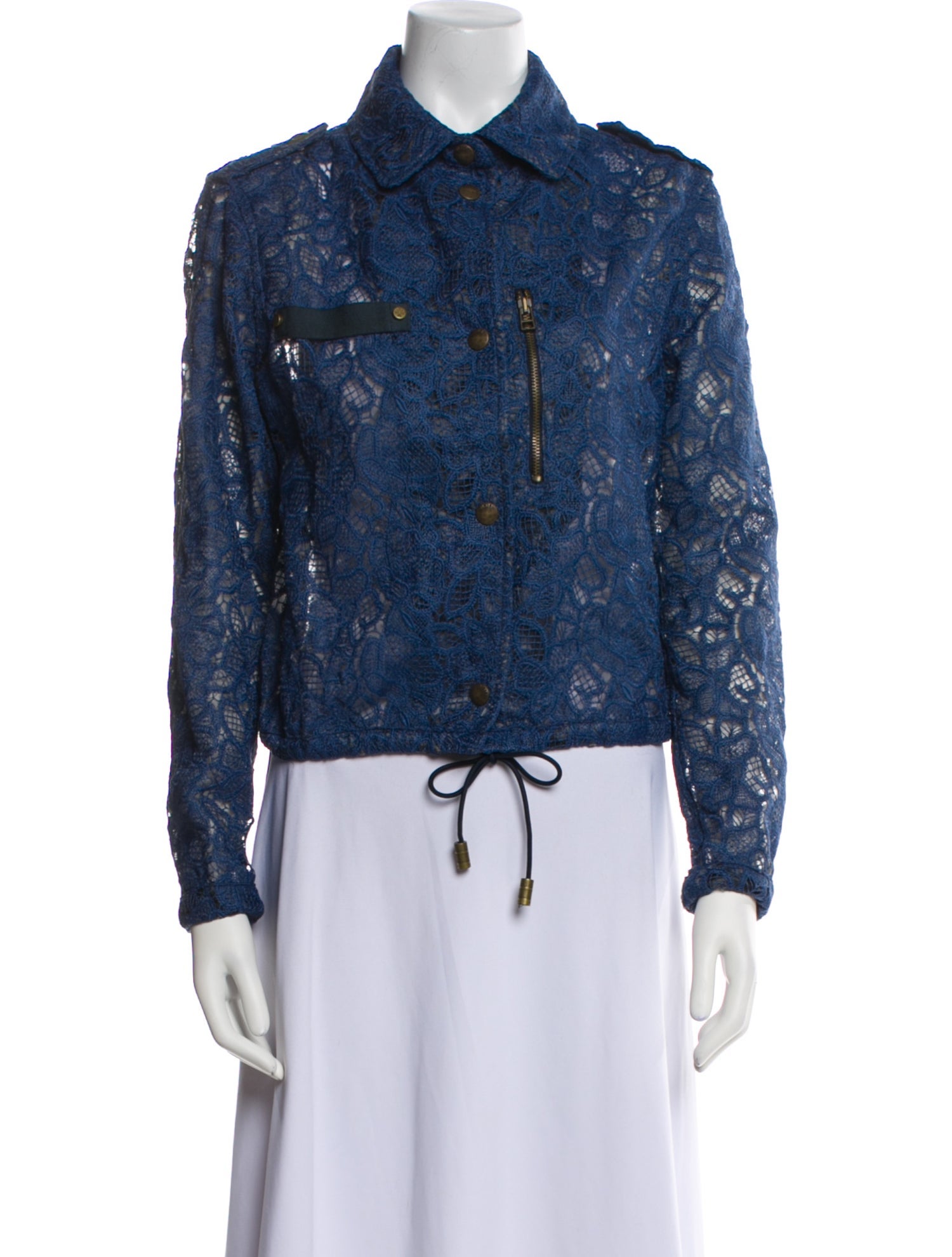 Mr & Mrs Italy Lace Pattern Denim Jacket