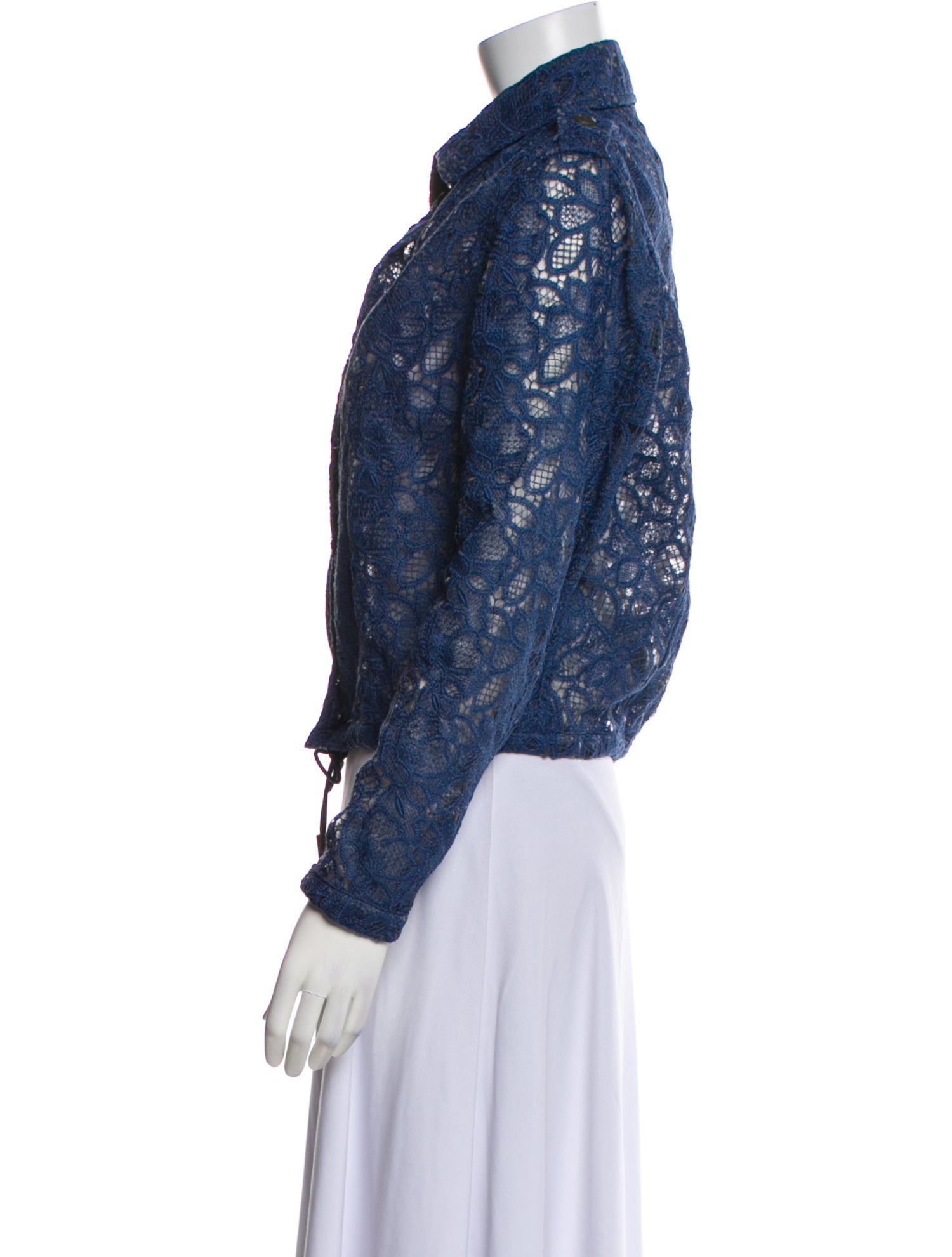 Mr & Mrs Italy Lace Pattern Denim Jacket