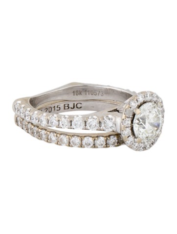 Michael M Wedding Set 18K Diamond Halo Euro Style Ring 6