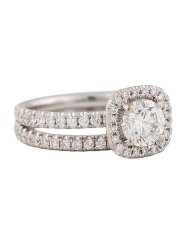 Michael M Engagement Ring 18K Diamond Halo Set 7