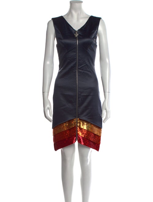 Mathieu Mirano Plunge Neckline Knee-Length Dress