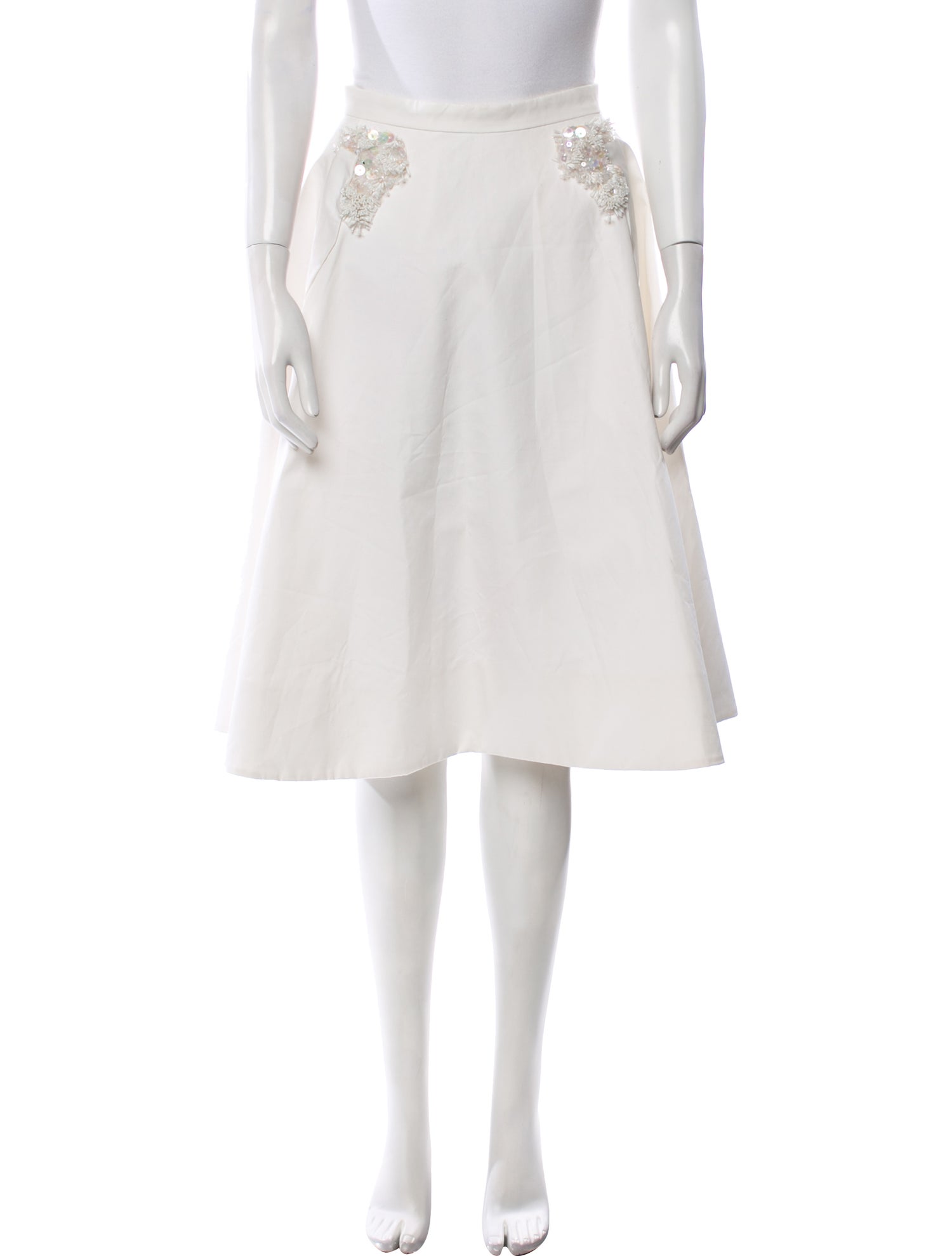 Mathieu Mirano Beaded Accents Knee-Length Skirt