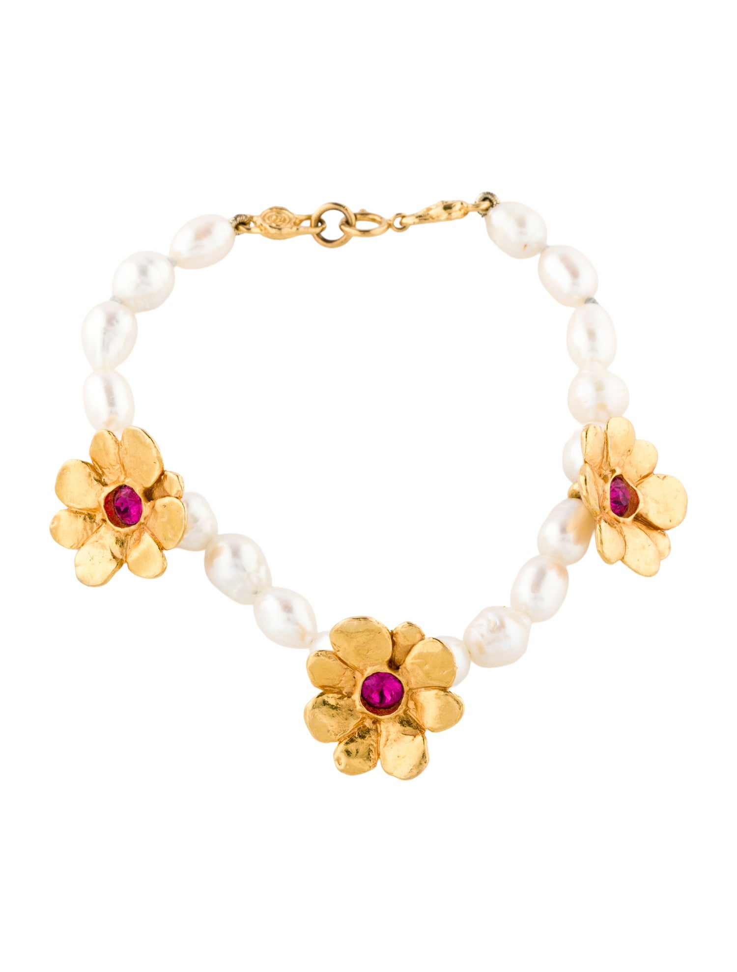 Mondo Mondo Pearl & Crystal Daisy Station Bracelet