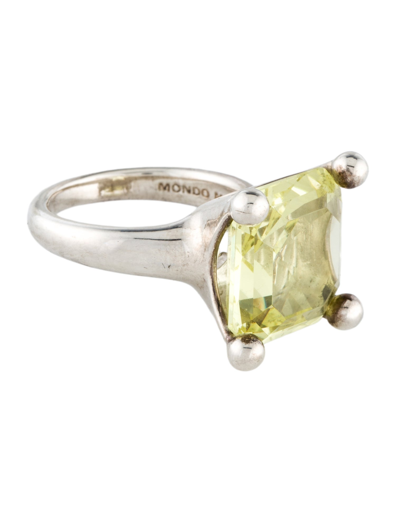 Mondo Mondo Limoncello Atomic Square Cocktail Ring