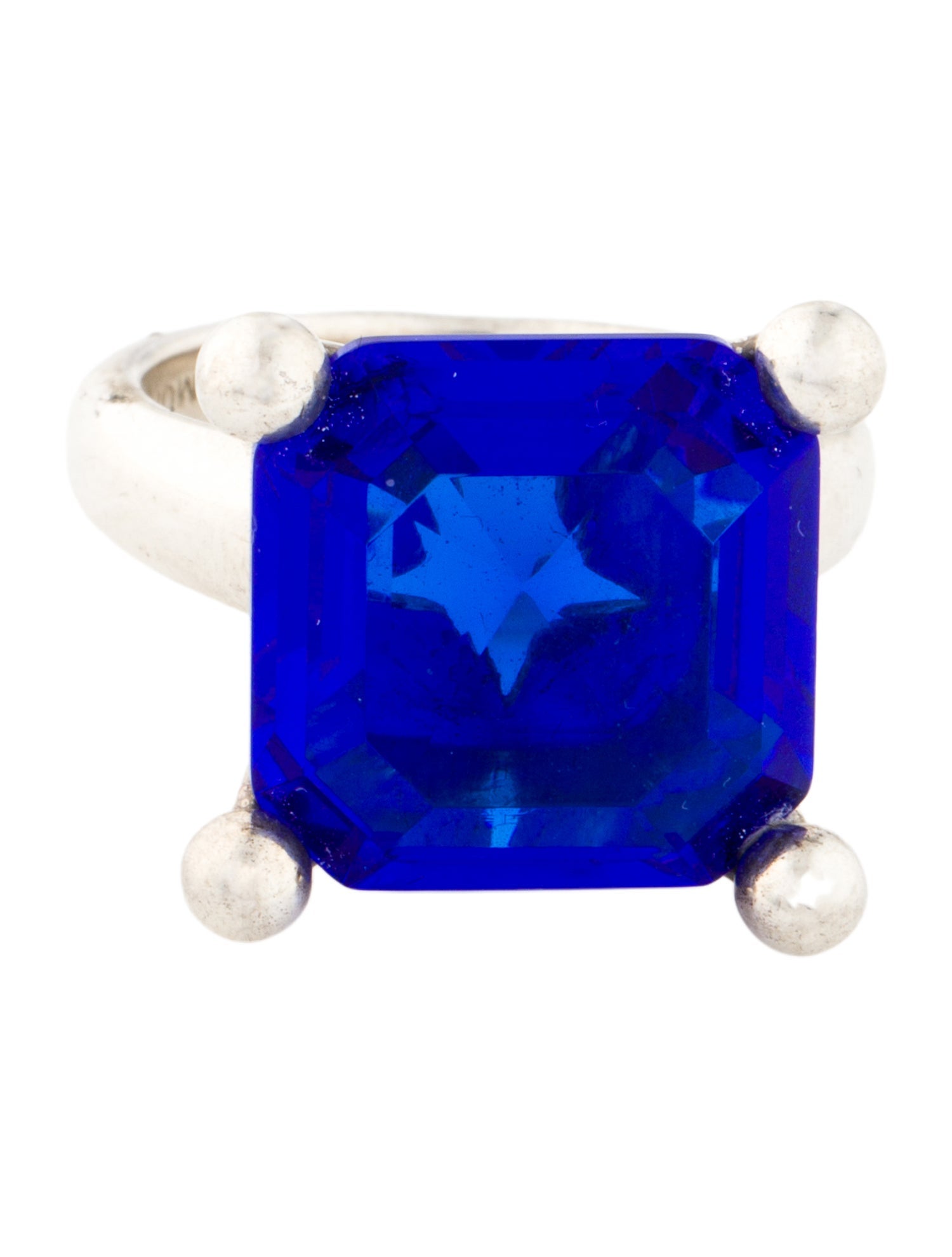 Mondo Mondo Glass Atomic Square Cocktail Ring