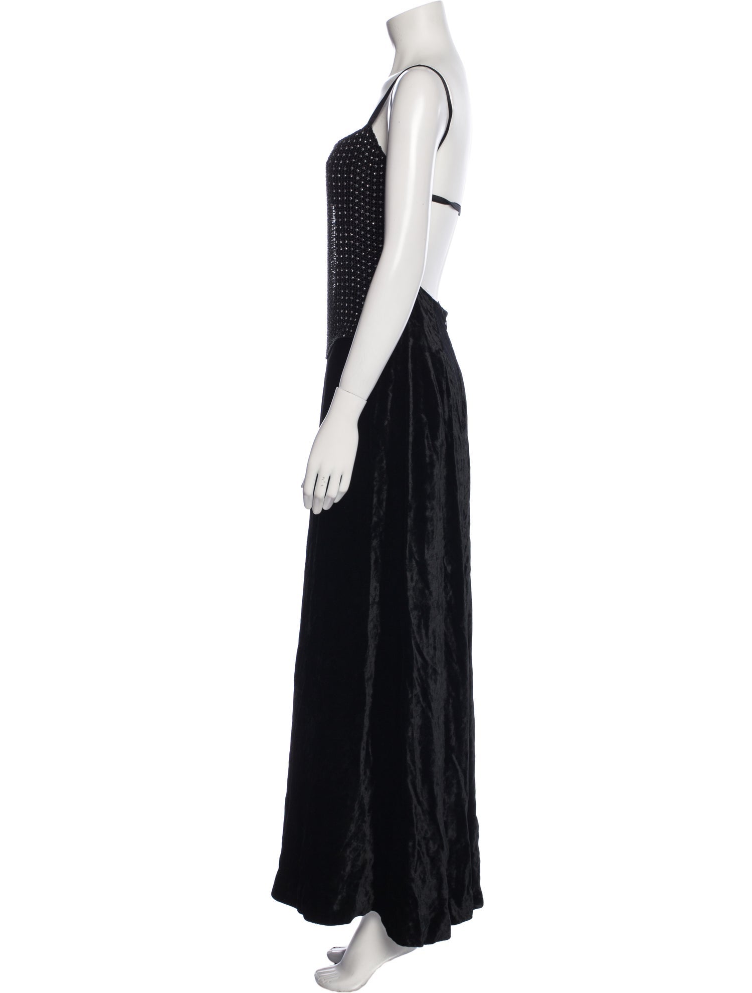ワンピース Max Mara Pianoforte Black Satin Velvet Long Dress Max Mara Pianoforte Black satin velvet long dress | TheDoubleF