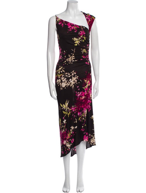 Max Mara Pianoforte Floral Print Long Dress